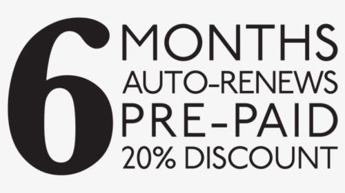 6 Month Pre Paid Subscription, Auto Renews - Graphics, HD Png Download, Free Download