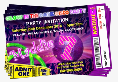 Clip Art Grandwazoodesign Invitations Birthdays Frontbackneon - Flyer, HD Png Download, Free Download