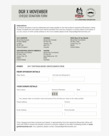 Distinguished Gentleman's Ride Donation Form, HD Png Download, Free Download