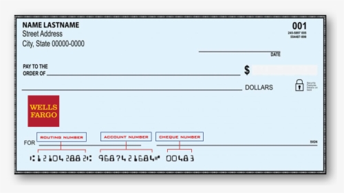Wells Fargo Routing Number Aba Number Location Near - Account Number On Check Mountain America, HD Png Download, Free Download