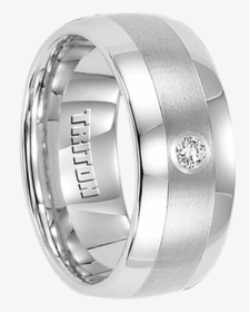 White Tungsten With Diamond 10mm Ring, HD Png Download, Free Download