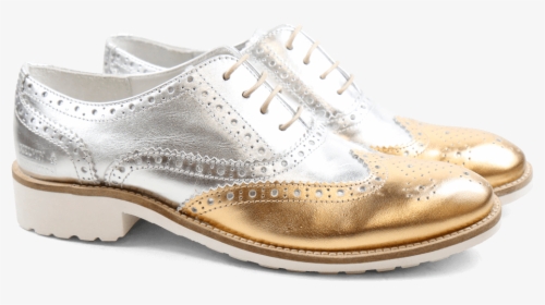 Oxford Shoes Ella 22 Laminato Gold Silver Rook D White - Gold Oxford Shoes, HD Png Download, Free Download
