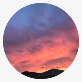 Clouds Circle Sunset Pink Background Aesthetic