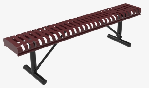 Ribbed Steel Curled Bench Without Back - Bench, HD Png Download, Free Download