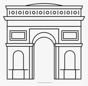 Arc De Triomphe Coloring Page - Drawing Of Arc De Triomphe Easy, HD Png Download, Free Download