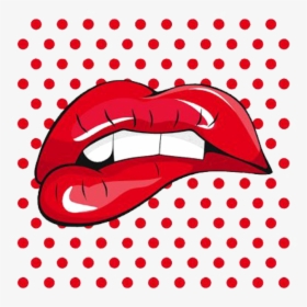 #mq #lips #sexy #lip #mouth #red #dots #background - Pop Art Wallpaper Lips, HD Png Download, Free Download