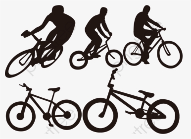 Bike Clipart Vector - Cyclist Silhouette Png Vector, Transparent Png, Free Download