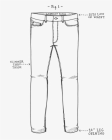 Collection Of Drawing - Jeans Template Png, Transparent Png - kindpng
