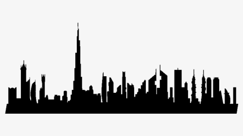 Dubai Skyline Silhouette - Dubai Skyline Silhouette Png, Transparent Png, Free Download