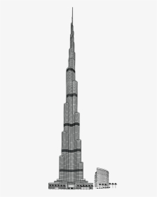 Burj Khalifa Png Pic - Drawing Of Burj Khalifa, Transparent Png, Free Download