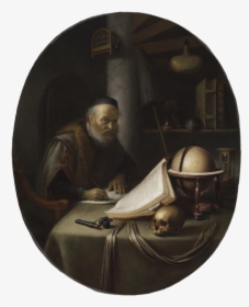 Gerrit Dou Man Interrupted At His Writing, HD Png Download, Free Download