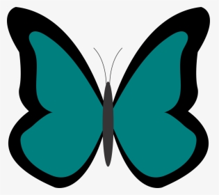 Teal Butterfly Clip Art - Colored Butterfly Clip Art, HD Png Download, Free Download