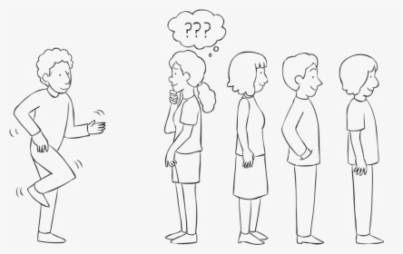 People Standing In A Line Waiting Their Turn To Observe - Line Art, HD Png Download, Free Download