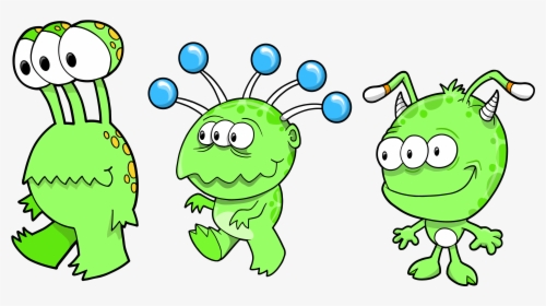Monster Cartoon Png -cartoon Art Green Transprent Png - Transparent Background Aliens Cartoon, Png Download, Free Download