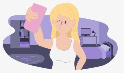 Transparent Taking Selfie Png - Sexting Cartoon For Kids, Png Download, Free Download