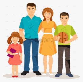 Taking Photos Together,father,playing With Kids,style - Cartoon Family Transparent Background, HD Png Download, Free Download