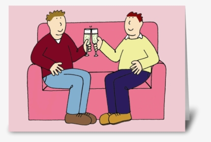 Gay Valentine Or Anniversary Card - Sitting, HD Png Download, Free Download