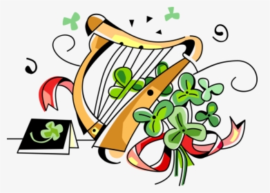 Vector Illustration Of St Patrick"s Day Clàrsach Gaelic, HD Png Download, Free Download
