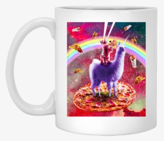 Laser Eyes Outer Space Cat Riding On Llama Unicorn, HD Png Download, Free Download
