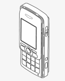 Cell Phone Black White Line Art 555px - Cell Phone Text Message White, HD Png Download, Free Download