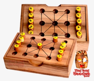 Tic Tac Toe Strategy Game In Wooden Box And 9 Digits - Wood, HD Png Download, Free Download