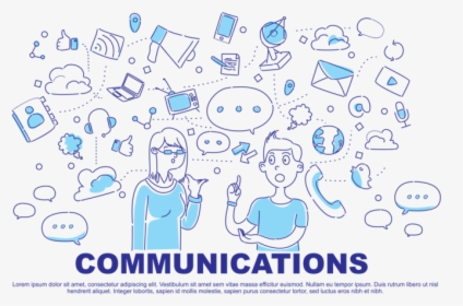 Comunication Doodle Vector Illustration - Contact Person Communication Vector Images Png, Transparent Png, Free Download