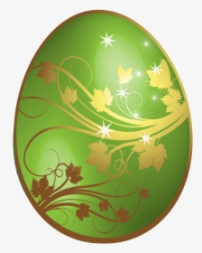 Gold With Easter Large Green Ornaments Egg Clipart - Gold Easter Egg Transparent Background, HD Png Download, Free Download