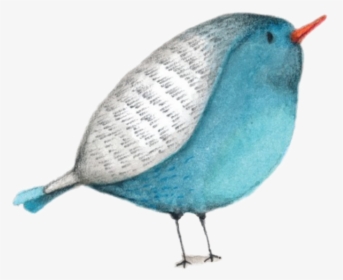 Bird Watercolor Cute Fat Bluebird, HD Png Download, Free Download