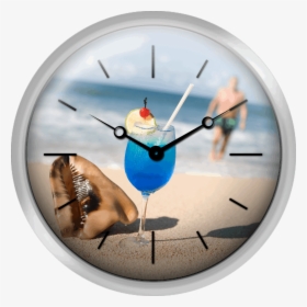 Cocktail And Shell On Beach Near Maca Bana Villas Point - Private Jet Wall Clock, HD Png Download, Free Download