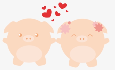Little Pigs In - Cute Pig In Love, HD Png Download, Free Download
