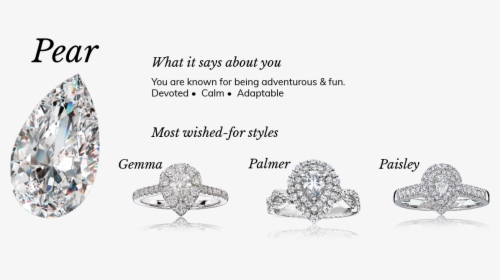 Pear Diamond Shape Engagement Meaning - Meaning Tear Shaped Ring, HD Png Download, Free Download