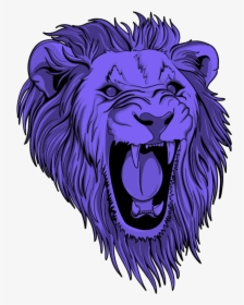 #mq #purple #lion #lions #head #wild - Roaring Lion Logo Black And White Png, Transparent Png, Free Download