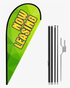 11ft Now Leasing Stock Teardrop Flag With Ground Stake - Graphic Design, HD Png Download, Free Download