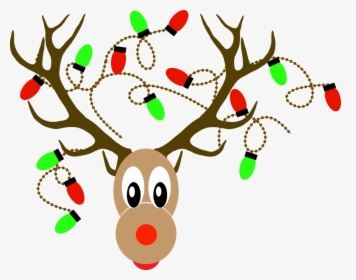 Deer Horn With Christmas Light Vector Clipart , Png - Deer Antlers With Christmas Lights, Transparent Png, Free Download