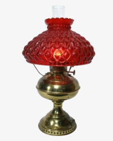 Oil Lamp Png -ceramic Lamp Png Photo - Old Style Lamp With Fringe Red, Transparent Png, Free Download