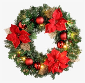 Red Christmas Wreath Png File - Christmas Tree Wreath Png, Transparent Png, Free Download