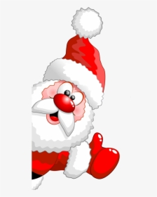 Papa Noel Asomandose , Transparent Cartoons - Clipart Christmas, HD Png Download, Free Download