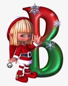 Abecedario Con Elfos De Navidad - Christmas Themed Alphabet Letter, HD Png Download, Free Download