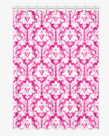 Damask Pattern Hot Pink And White Window Curtain - Window Valance, HD Png Download, Free Download