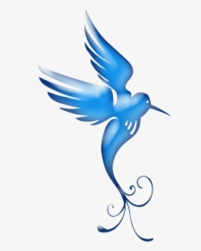 Bird Blue Satin Stylized Free Photo - Swirl Bird Silhouette, HD Png Download, Free Download