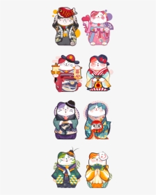 Japanese Illustration Lucky Maneki-neko Cat Cartoon - Cartoon Japanese Lucky Cat, HD Png Download, Free Download