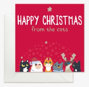 Xmas 2019 Card Cats Nobg - Cartoon, HD Png Download, Free Download
