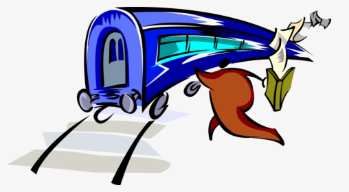 Vector Illustration Of Passenger Commuter Running To - Train Catching Cartoon Png, Transparent Png, Free Download