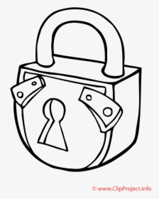 Lock Image Coloring For Free - Lock Picture For Colouring, HD Png Download, Free Download
