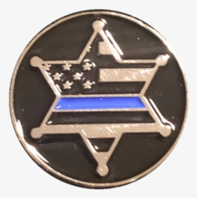 Awesome Full Color 6 Point Star With Thin Blue Line - Emblem, HD Png Download, Free Download