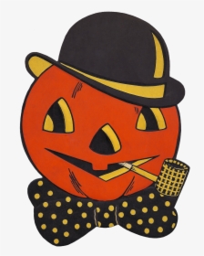 Vintage Halloween Decoration Pumpkin, HD Png Download, Free Download