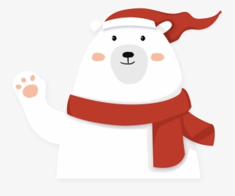 Flat Paper Cut Style Cartoon Sell Cute Png And Psd - Christmas Polar Bear Png, Transparent Png, Free Download