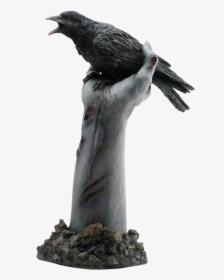 Crow On Zombie Hand - Statue, HD Png Download, Free Download