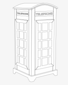 Transparent Phone Booth Png - Telephone Box Uk Black And White Clipart, Png Download, Free Download