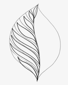 Drawing Leaves Easily Using Simple Shapes - Line Art, HD Png Download, Free Download
